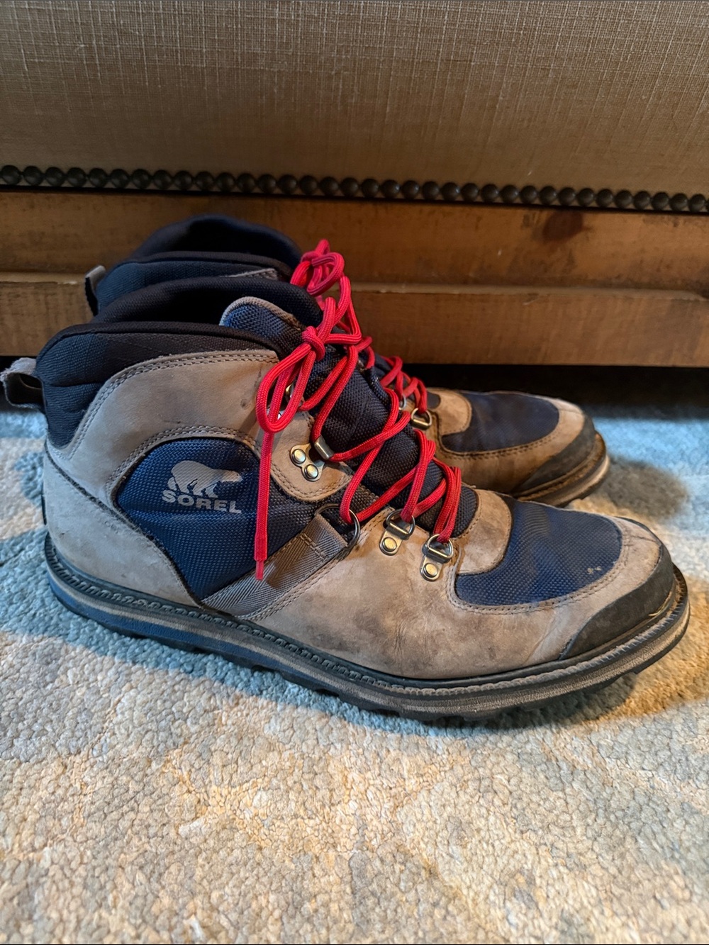 Sorel Men's Navy, Gray and Red Lace Outdoor Boots